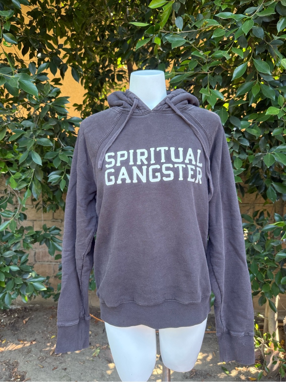 Spiritual Gangster Hoodie in Charcoal Gray with White Logo